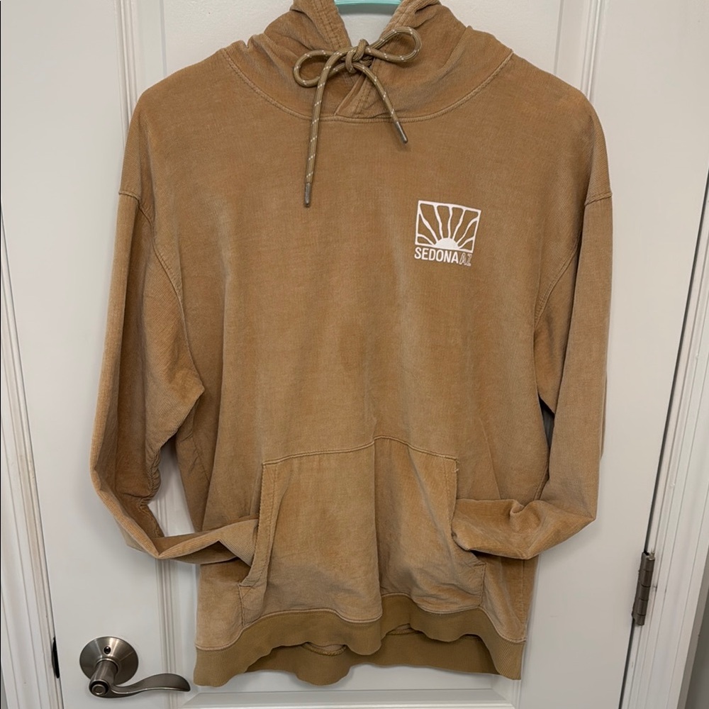 League Tan Hoodie with Sedona Graphic